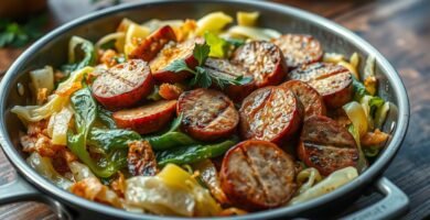 Low Carb Fried Cabbage & Sausage